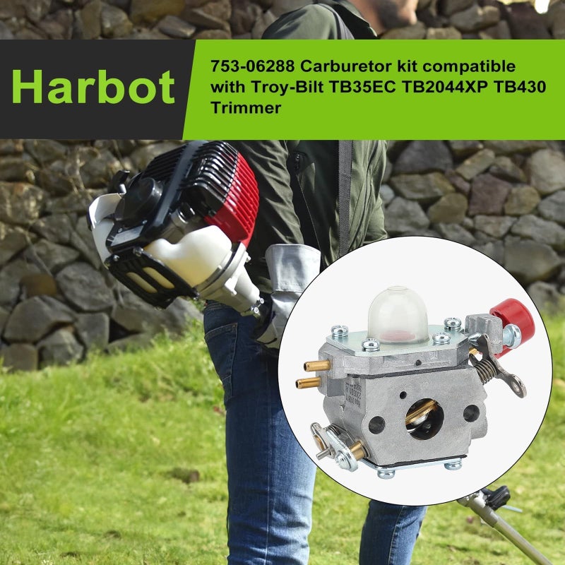 Harbot TB35EC 753-06288 Carburetor for Troy Bilt 25CC TB2044XP TB430 TB225 TB35 EC TB2MB TB2040XP Craftsman MTD Trimmer Leaf Blower - Image 2